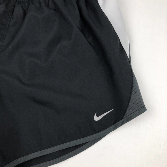 Nike DRI-FIT 3" Womens Running Shorts Size Small Lined Black White Gray - Picture 3 of 12